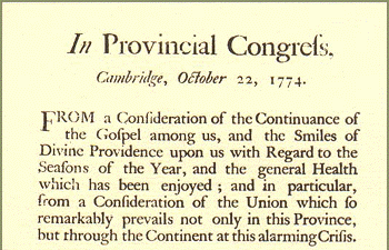 Fall 1774: Thanksgiving